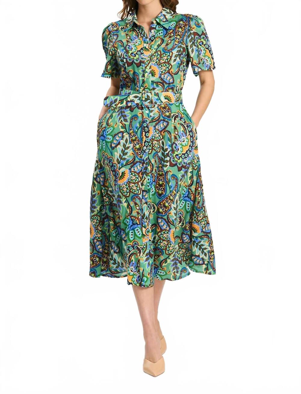NEW TYLER BOE asha midi dress in fiesta paisley